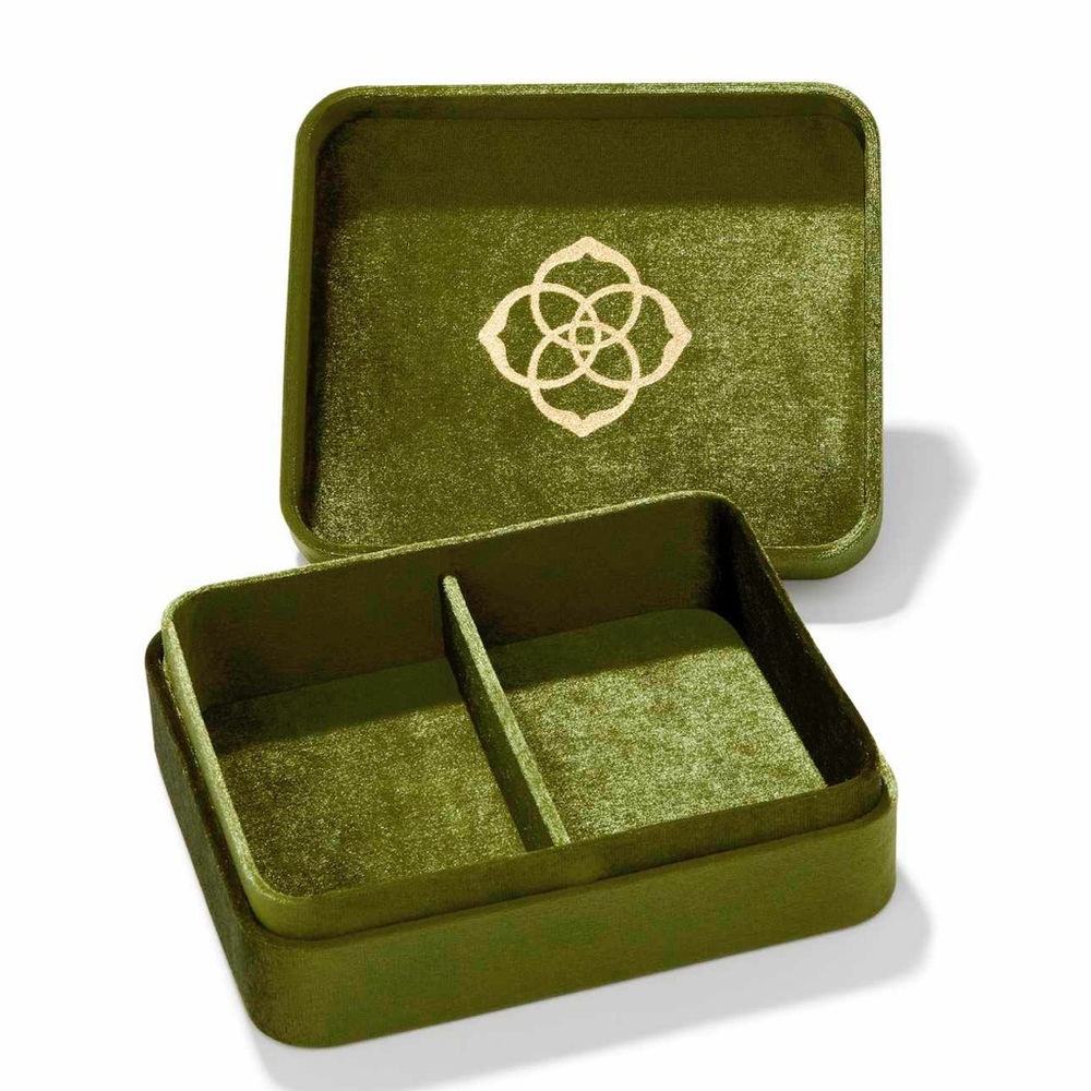 Kendra Scott Mattie Olive Large Velvet Jewelry Case Accessory Organizer